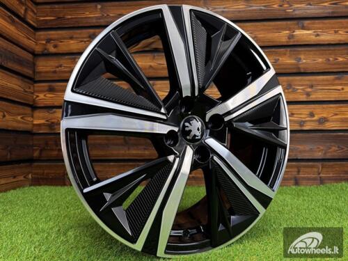 Ratlankis R17x7  4X108  ET  25  65.1  Y1187  (LU2402)  Black Polished (MB)  For PEUG  (P1)  (NEW Design Carved Spokes)