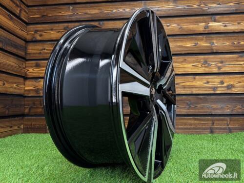 Ratlankis R17x7  4X108  ET  25  65.1  Y1187  (LU2402)  Black Polished (MB)  For PEUG  (P1)  (NEW Design Carved Spokes)
