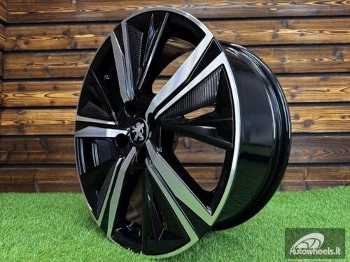 Ratlankis R17x7  4X108  ET  25  65.1  Y1187  (LU2402)  Black Polished (MB)  For PEUG  (P1)  (NEW Design Carved Spokes)
