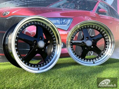 Ratlankis R18x8.5  5X120  ET  30  72.6  B1161  Black+Polished Lip (BLPL)  For BMW  (Z6)  (REAR+FRONT)