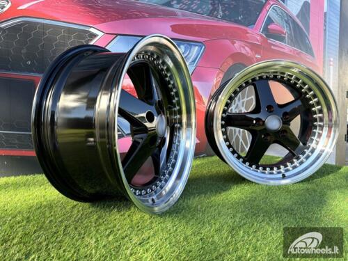 Ratlankis R18x8.5  5X120  ET  30  72.6  B1161  Black+Polished Lip (BLPL)  For BMW  (Z6)  (REAR+FRONT)