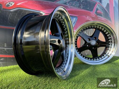 Ratlankis R18x8.5  5X120  ET  30  72.6  B1161  Black+Polished Lip (BLPL)  For BMW  (Z6)  (REAR+FRONT)