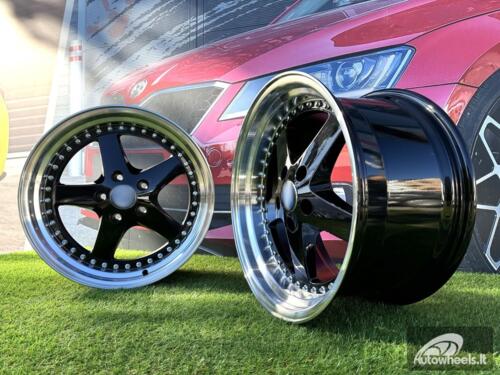 Ratlankis R18x8.5  5X120  ET  30  72.6  B1161  Black+Polished Lip (BLPL)  For BMW  (Z6)  (REAR+FRONT)