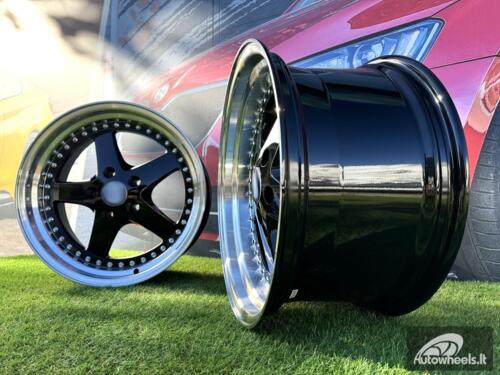 Ratlankis R18x8.5  5X120  ET  30  72.6  B1161  Black+Polished Lip (BLPL)  For BMW  (Z6)  (REAR+FRONT)