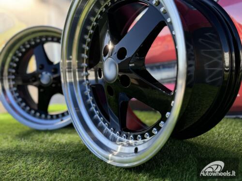 Ratlankis R18x8.5  5X120  ET  30  72.6  B1161  Black+Polished Lip (BLPL)  For BMW  (Z6)  (REAR+FRONT)