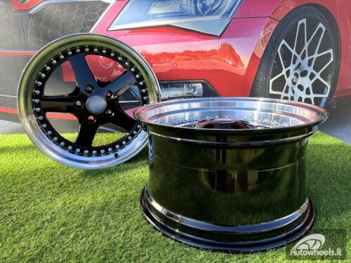 Ratlankis R18x8.5  5X120  ET  30  72.6  B1161  Black+Polished Lip (BLPL)  For BMW  (Z6)  (REAR+FRONT)