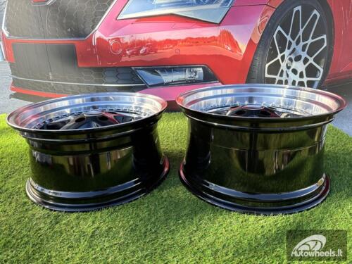 Ratlankis R18x8.5  5X120  ET  30  72.6  B1161  Black+Polished Lip (BLPL)  For BMW  (Z6)  (REAR+FRONT)