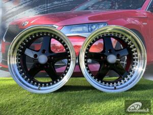 Ratlankis R18x8.5  5X120  ET  30  72.6  B1161  Black+Polished Lip (BLPL)  For BMW  (Z6)  (REAR+FRONT)