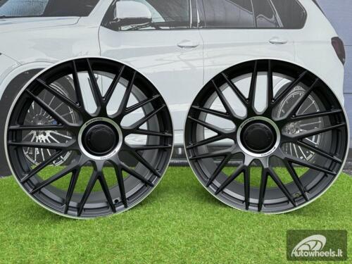 Ratlankis R21x11  5X112  ET  42  66.6  Y0207  Black Half Matt+Polished Lip (BLHMPL)  For MER  (K4)  (Rear+Front (Blank CAP))