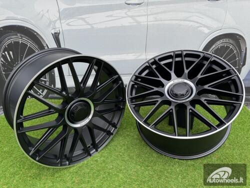 Ratlankis R21x11  5X112  ET  42  66.6  Y0207  Black Half Matt+Polished Lip (BLHMPL)  For MER  (K4)  (Rear+Front (Blank CAP))