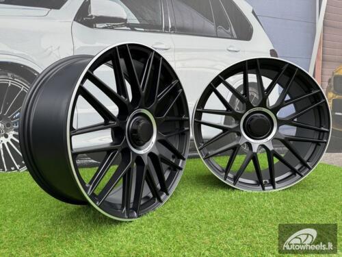 Ratlankis R21x11  5X112  ET  42  66.6  Y0207  Black Half Matt+Polished Lip (BLHMPL)  For MER  (K4)  (Rear+Front (Blank CAP))