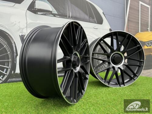 Ratlankis R21x11  5X112  ET  42  66.6  Y0207  Black Half Matt+Polished Lip (BLHMPL)  For MER  (K4)  (Rear+Front (Blank CAP))