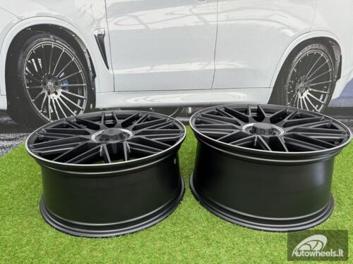 Ratlankis R21x11  5X112  ET  42  66.6  Y0207  Black Half Matt+Polished Lip (BLHMPL)  For MER  (K4)  (Rear+Front (Blank CAP))