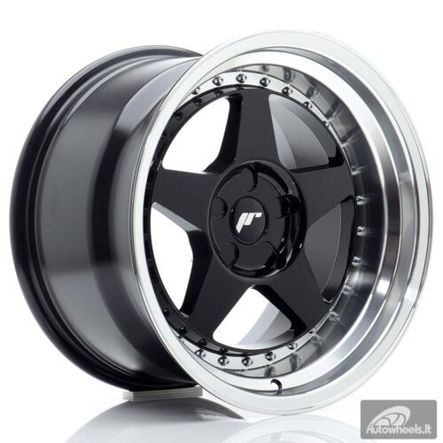 JR Wheels JR6 17x10 ET0-20 5H BLANK Gloss Black w/Machined Lip