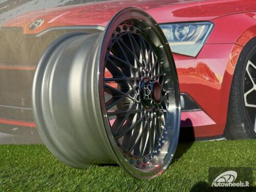 Ratlankis R14x6.5  4X100  ET  35  73.1  BY479  (BK5616)  Silver+Polished Lip (SP)  For RACIN  (R+P2)  (BBS Style)