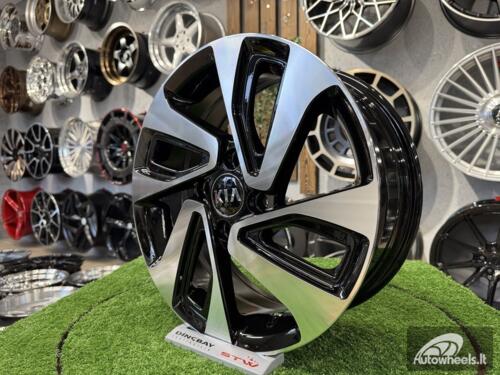 Ratlankis R15x6  4X100  ET  45  54.1  A422  Black Polished (MB)  For KIA  (P)