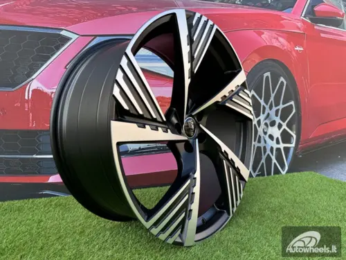 Ratlankis R19x8  5X112  ET  34  66.5  I5639  Black Polished Half Matt (MBHM)  For AUD  (P2)  ()