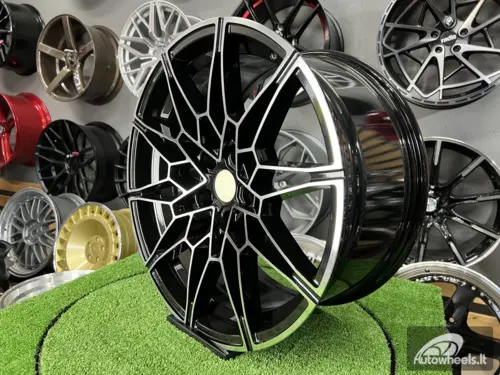 Ratlankis R19x8  5X112  ET  25  66.6  B1674  Black Polished (MB)  For BMW  (Z3)  (Front+Rear)