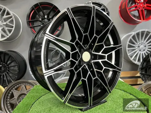 Ratlankis R19x8  5X112  ET  25  66.6  B1674  Black Polished (MB)  For BMW  (Z3)  (Front+Rear)