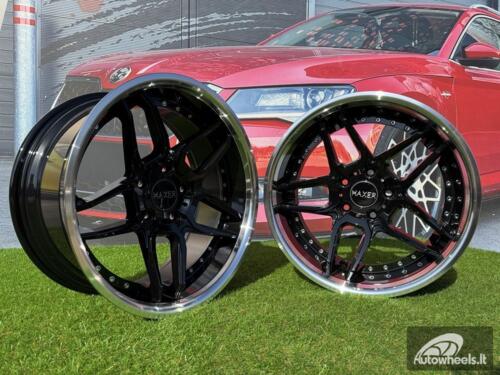 Ratlankis R19x8.5  5X120  ET  35  72.6  SSA01  (HX030)  Black+Polished Lip (BLPL)  For HAXER  (Z2)  (Rear+Front)