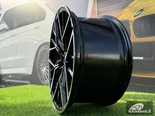 Ratlankis R20x8.5  5X112  ET  25  66.6  A5602  (BY1906)  Black Polished (MB)  For BMW  (Z3)  (Rear+Front)
