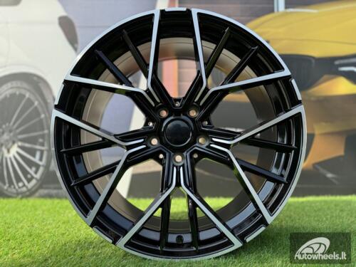 Ratlankis R20x8.5  5X112  ET  25  66.6  A5602  (BY1906)  Black Polished (MB)  For BMW  (Z3)  (Rear+Front)