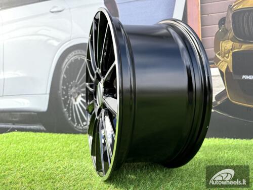 Ratlankis R17x8  5X112  ET  35  66.6  B1048  (BK836)  Black+Polished Lip (BLPL)  For MER  (L1)  (Rear+Front)