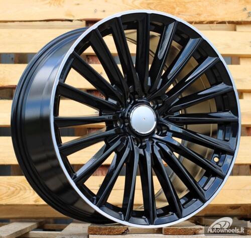 Ratlankis R19x9  5X112  ET  45  66.6  B5909  Black+Polished Lip (BLPL)  For MER  (K4+P)  (New C Class)