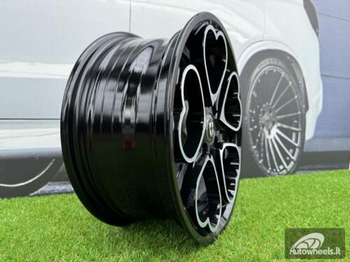 Ratlankis Heritage Kokoro Monoc heart style R15X6.5J 4X100 ET35 73.1 Gloss Black with Diamond cut