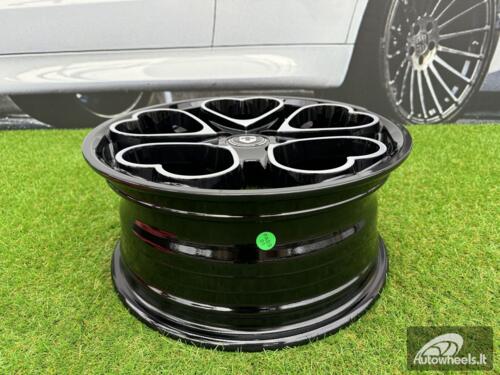 Ratlankis Heritage Kokoro Monoc heart style R15X6.5J 4X100 ET35 73.1 Gloss Black with Diamond cut