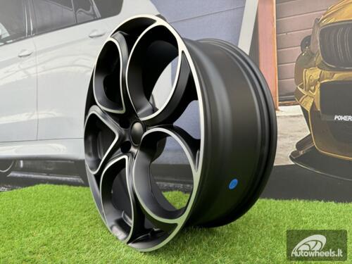 Ratlankis R19x8  5X110  ET  34  65.1  L2387  Black Polished Half Matt (MBHM)  For ALFA  (P1)