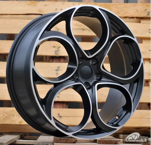 Ratlankis R18x8  5X110  ET  34  65.1  L2387  Black Polished Half Matt (MBHM)  For ALFA  (P1)