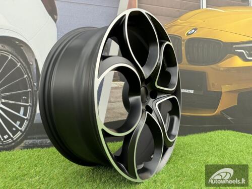 Ratlankis R20x8  5X110  ET  34  65.1  L2387  Black Polished Half Matt (MBHM)  For ALFA  (P1)