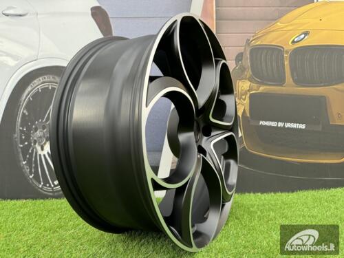 Ratlankis R20x8  5X110  ET  34  65.1  L2387  Black Polished Half Matt (MBHM)  For ALFA  (P1)