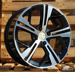 Ratlankis R17x7  4X108  ET  25  65.1  Y1206  Black Polished (MB)  For PEUG  (D4)