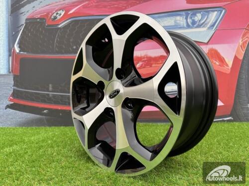 Ratlankis R15x6.5  4X108  ET  47.5  63.4  BK386  Black Polished (MB)  For FORD  (R)