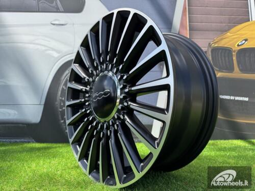 Ratlankis R16x6.5  4X98  ET  35  58.1  Y1210  Black Polished Half Matt (MBHM)  For FIAT  (Z7+P)  (NEW Model 500)
