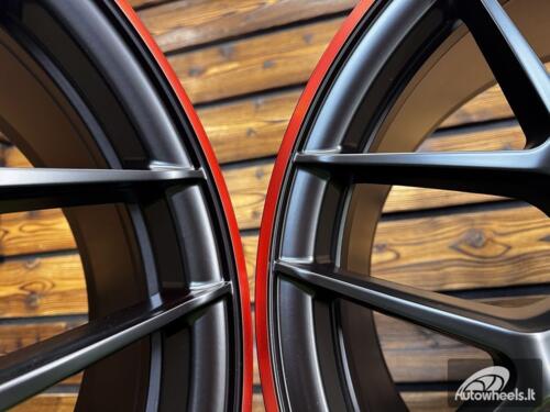 Ratlankis R20x8.5  5X112  ET  38  66.6  B1258  Black Half Matt+Red Lip (BLHMRL)  For MER  (Z3+Z2)  (Rear+Front)