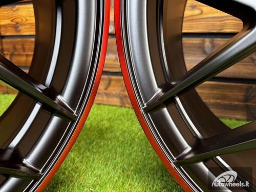 Ratlankis R20x8.5  5X112  ET  38  66.6  B1258  Black Half Matt+Red Lip (BLHMRL)  For MER  (Z3+Z2)  (Rear+Front)