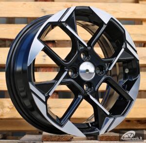 Ratlankis R14x5.5  4X100  ET  40  54.1  Y1184  Black Polished (MB)  For KIA  (R)