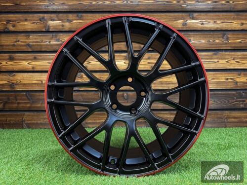 Ratlankis R18x8  5X112  ET  45  66.6  B1268  Black Half Matt+Red Lip (BLHMRL)  For MER  (Z3+Z1)