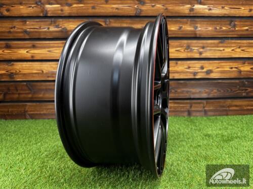 Ratlankis R18x8  5X112  ET  45  66.6  B1268  Black Half Matt+Red Lip (BLHMRL)  For MER  (Z3+Z1)