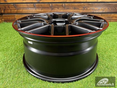 Ratlankis R18x8  5X112  ET  45  66.6  B1268  Black Half Matt+Red Lip (BLHMRL)  For MER  (Z3+Z1)