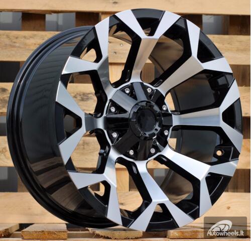 Ratlankis R18x9  6X139.7  ET  0  106.1  B1521  Black Polished (MB)  For 4X4  (Z4)