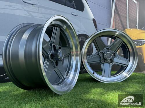 Ratlankis Mercedes Benz AMG Penta style R17x8 5X112 ET12 66.6 Gunmetal with Diamond Cut lip