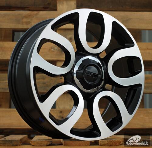 Ratlankis R17x7  5X98  ET  41  58.1  L1291  Black Polished (MB)  For FIAT  (Z5)