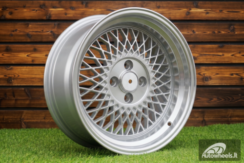 Ratlankis R15x7  4X100  ET  25  73.1  LU483  Silver+Polished Lip (SP)  For RACIN  (P1)  (BBS Style)
