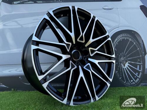 Ratlankis R21x9.5  5X112  ET  37  66.6  B5771  (IN0295)  Black Polished (MB)  For BMW  (Z5)  (Rear+Front)
