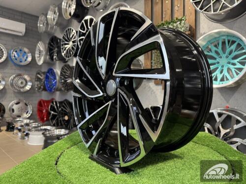Ratlankis R18x8  5X112  ET  45  57.1  B5772  (IN5481)  Black Polished (MB)  For VW  (K8)