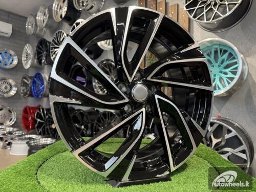 Ratlankis R18x8  5X112  ET  45  57.1  B5772  (IN5481)  Black Polished (MB)  For VW  (K8)